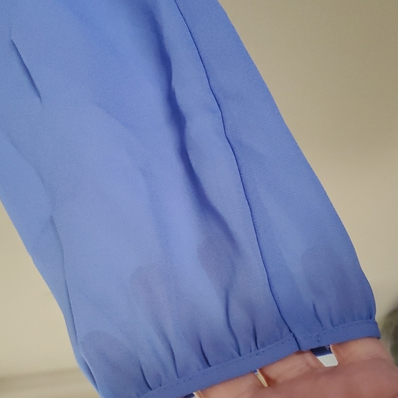 Three Eighty Two Babydoll Laced Neck Top Sz S - Picture 3 of 9